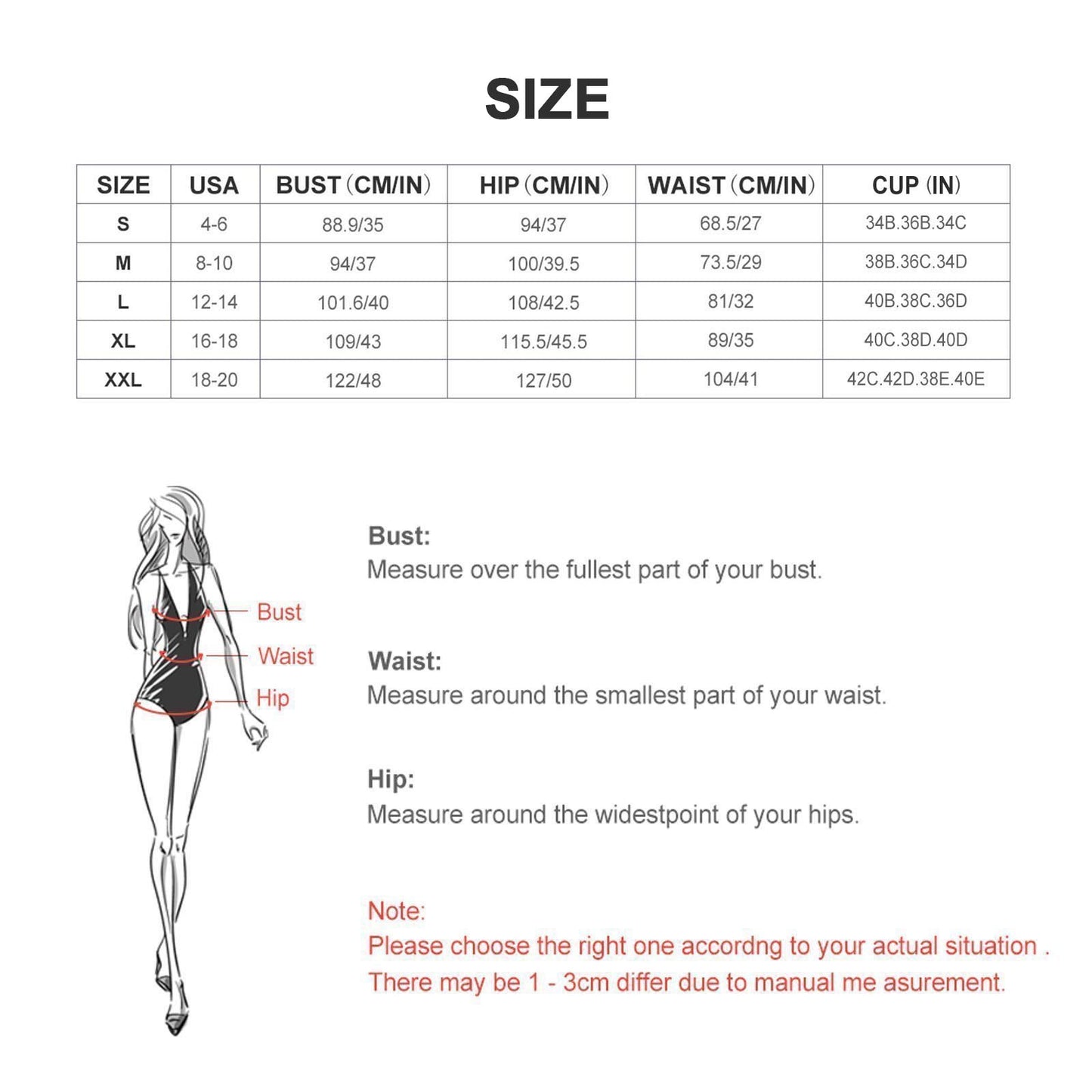 Custom Bikini-WEPRINTME-Size Chart