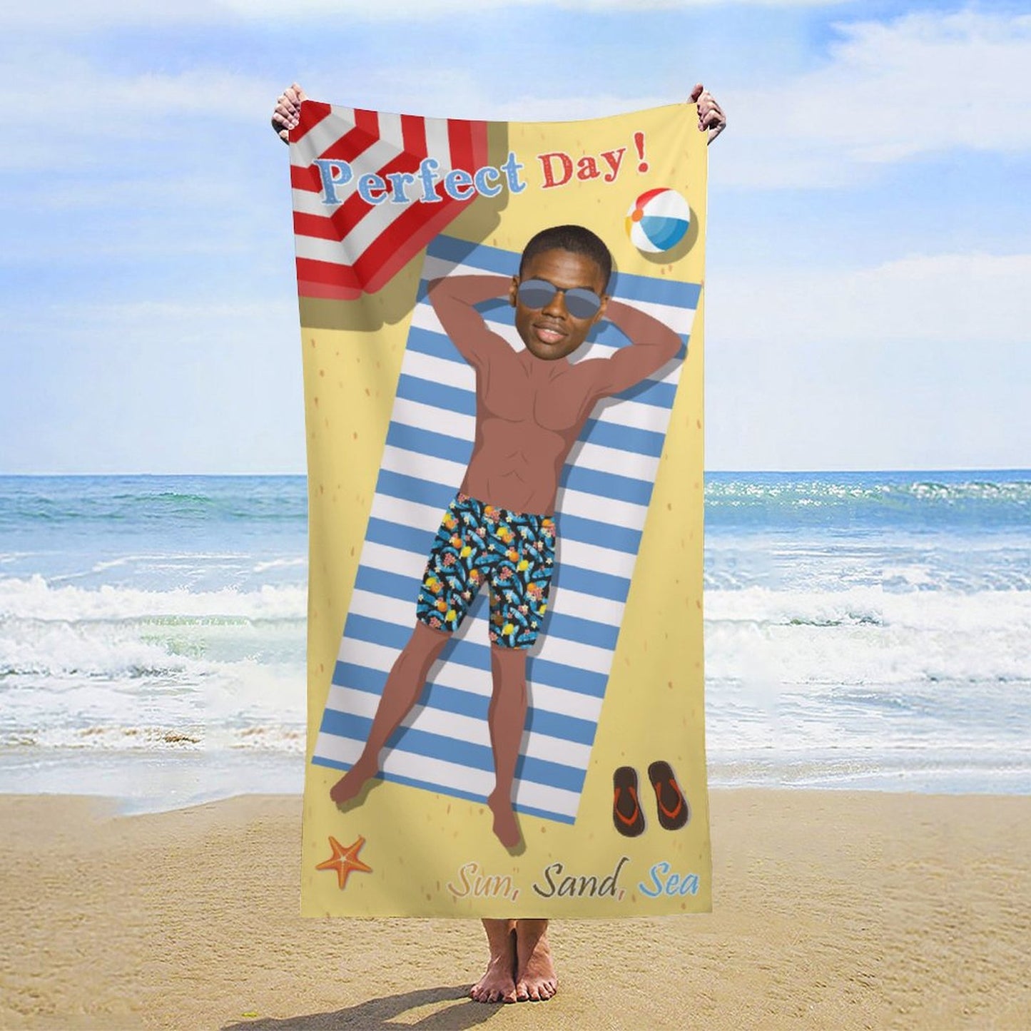 Custom Face Enjoy Summer Beach Towel-WEPRINTME-13