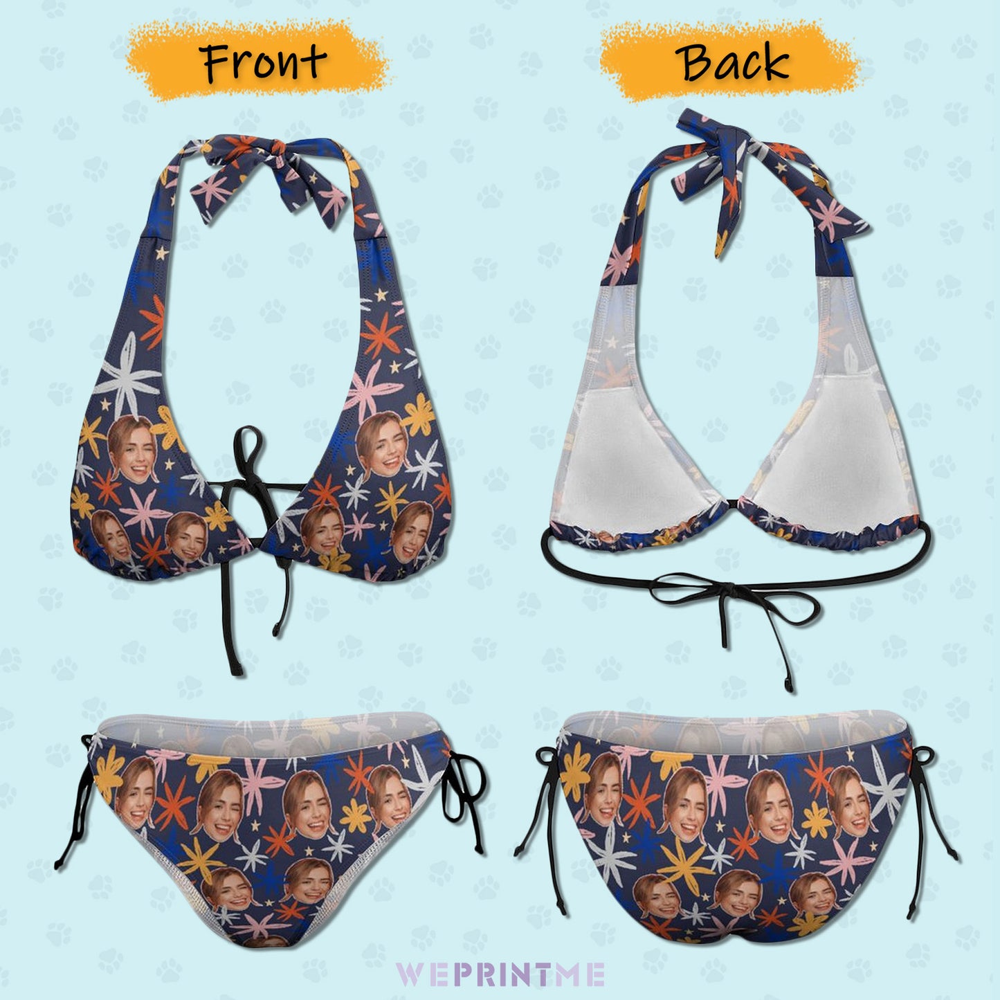 Custom Face Leaves Plus Size Swimwear-WEPRINTME-3