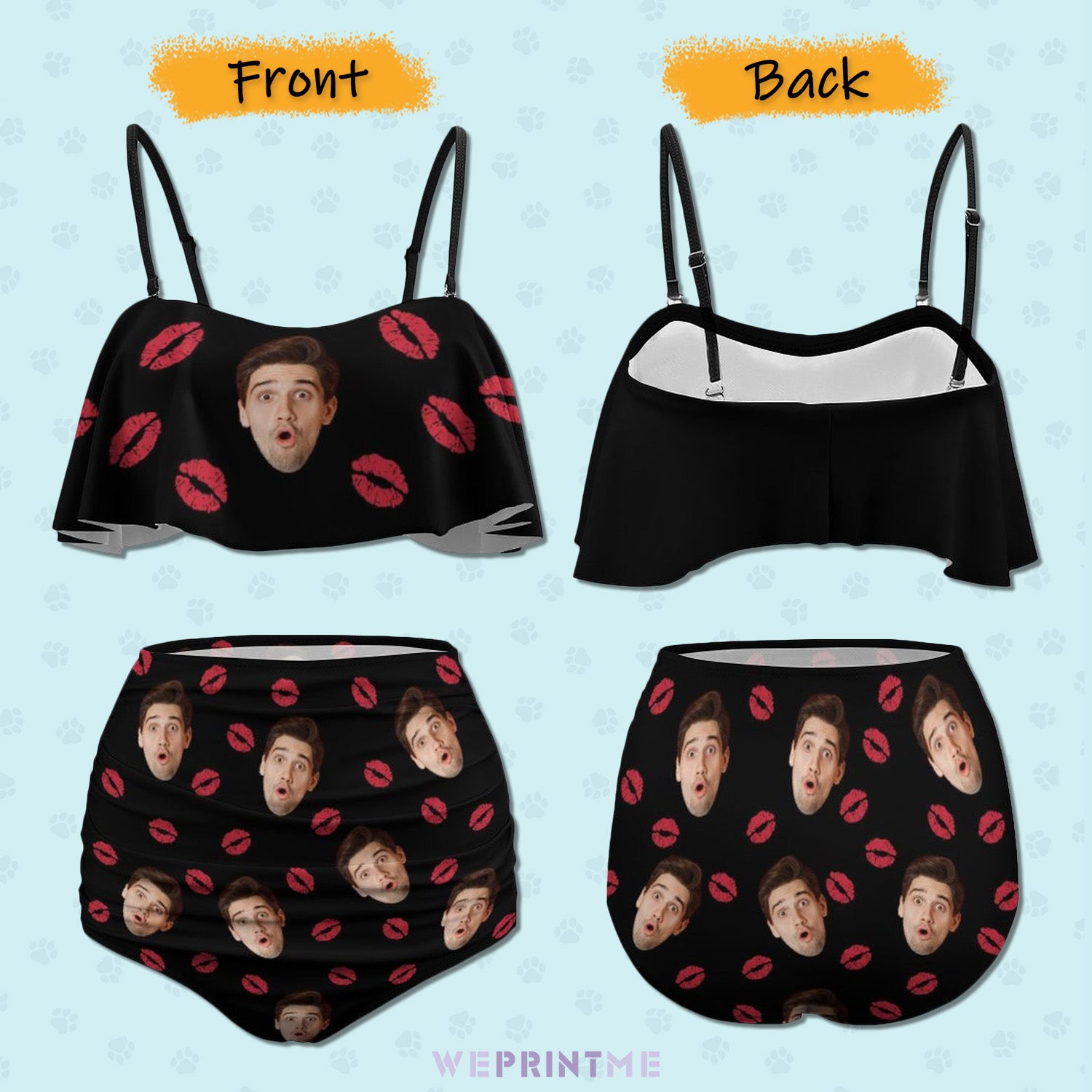 Custom Face Lips Ruffle Bikini-WEPRINTME-6