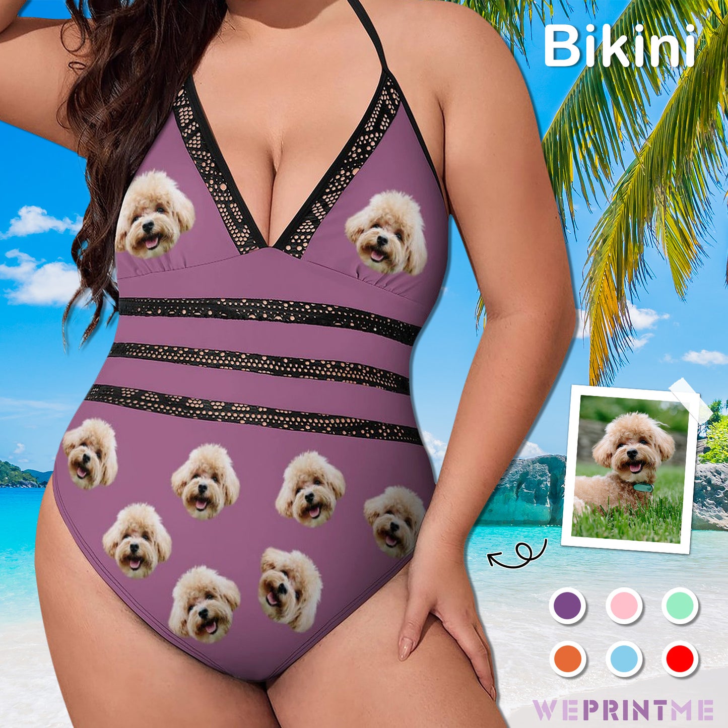 Custom Face Plus Size One-Piece Swimwear-WEPRINTME-1