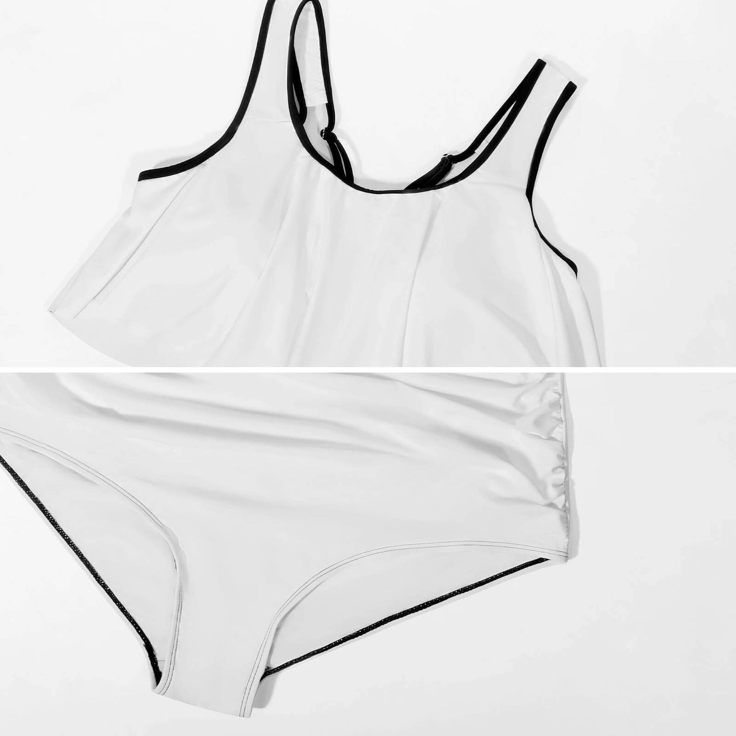 Custom Face Plus Size Ruffle Tankini-WEPRINTME-Details