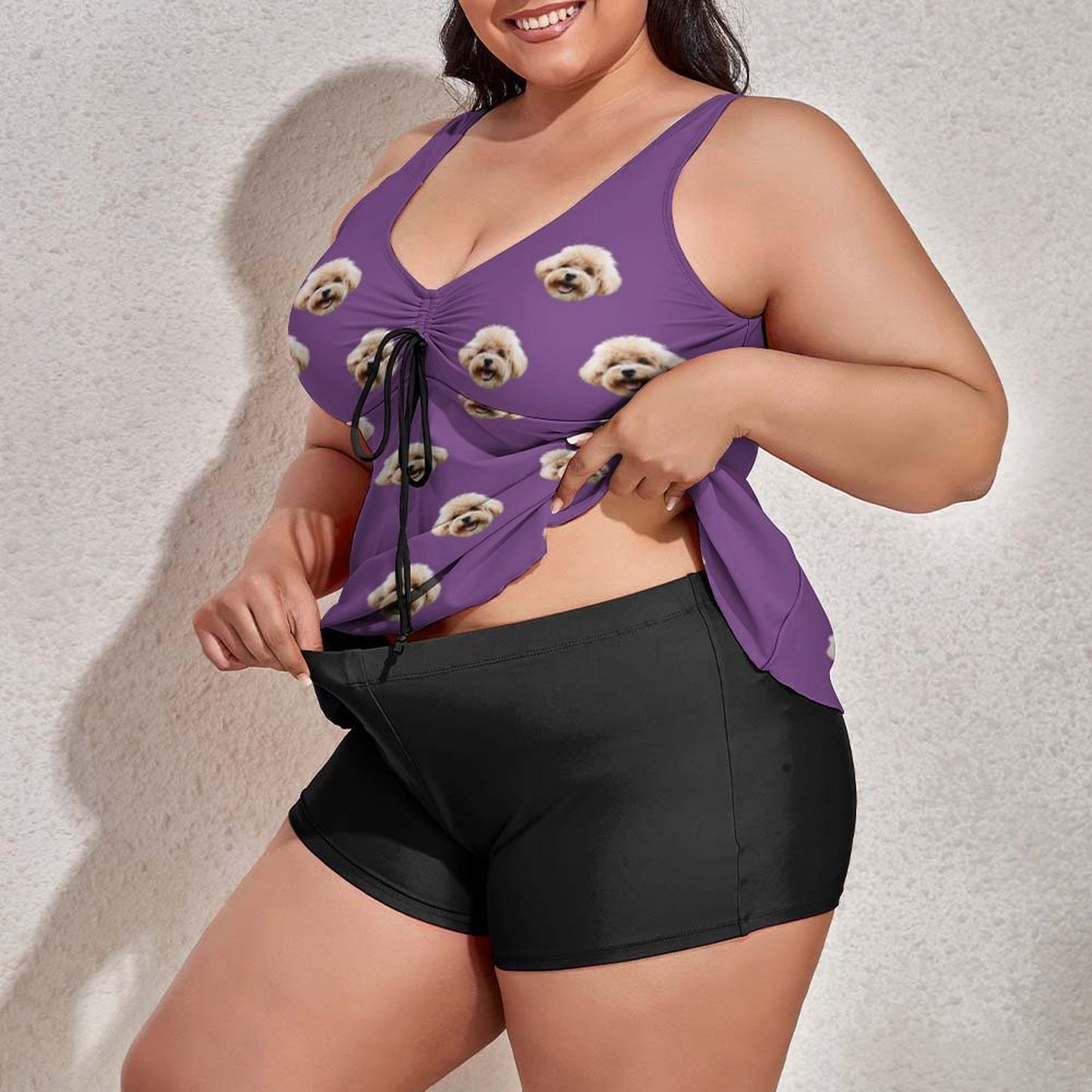 Custom Face Plus Size Tankini-WEPRINTME-3