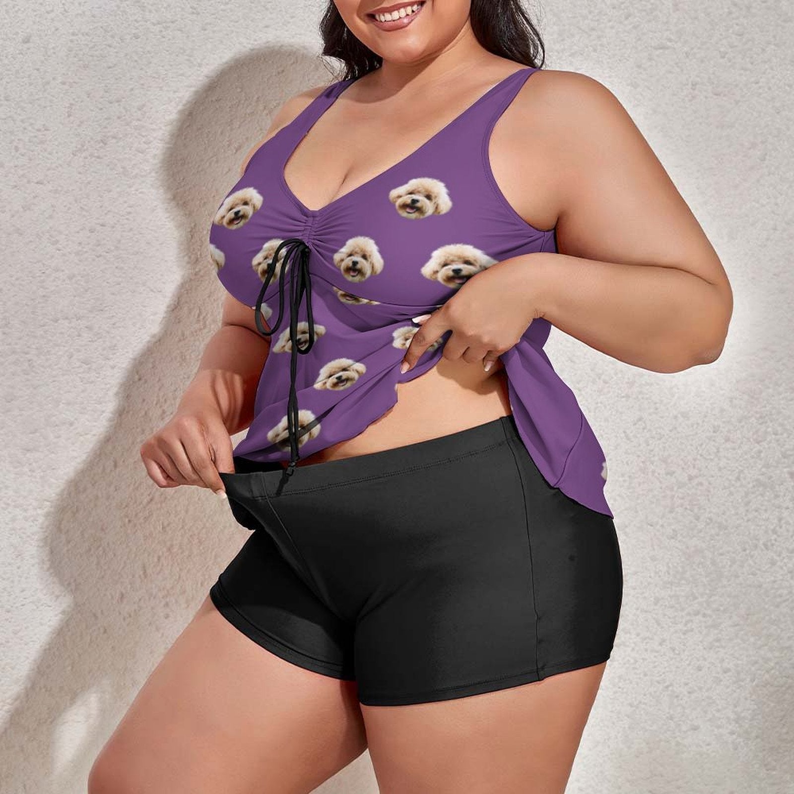 Custom Face Plus Size Tankini-WEPRINTME-3