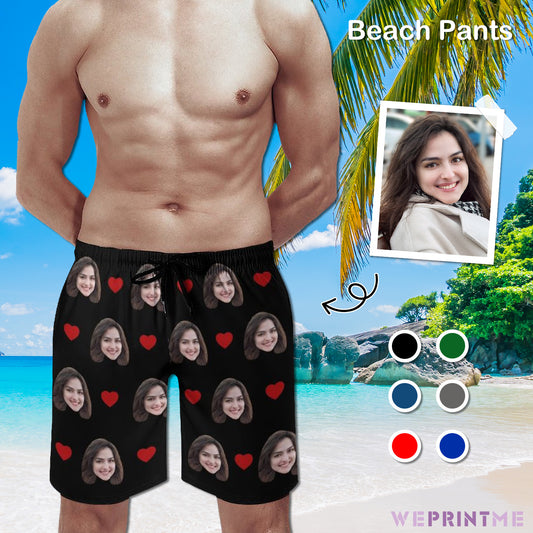 Custom Face Shorts Heart Men's Shorts Shorts-WEPRINTME-1