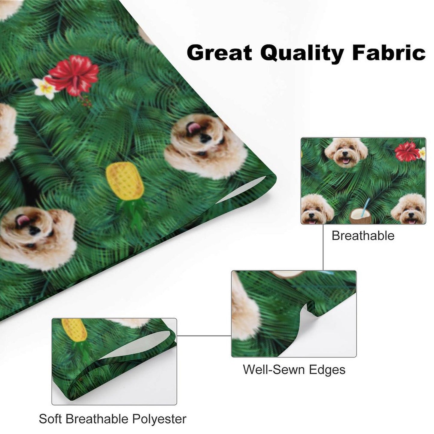 Custom Face Summer Girls Swimwear Matching Pet Bandana-WEPRINTME-10