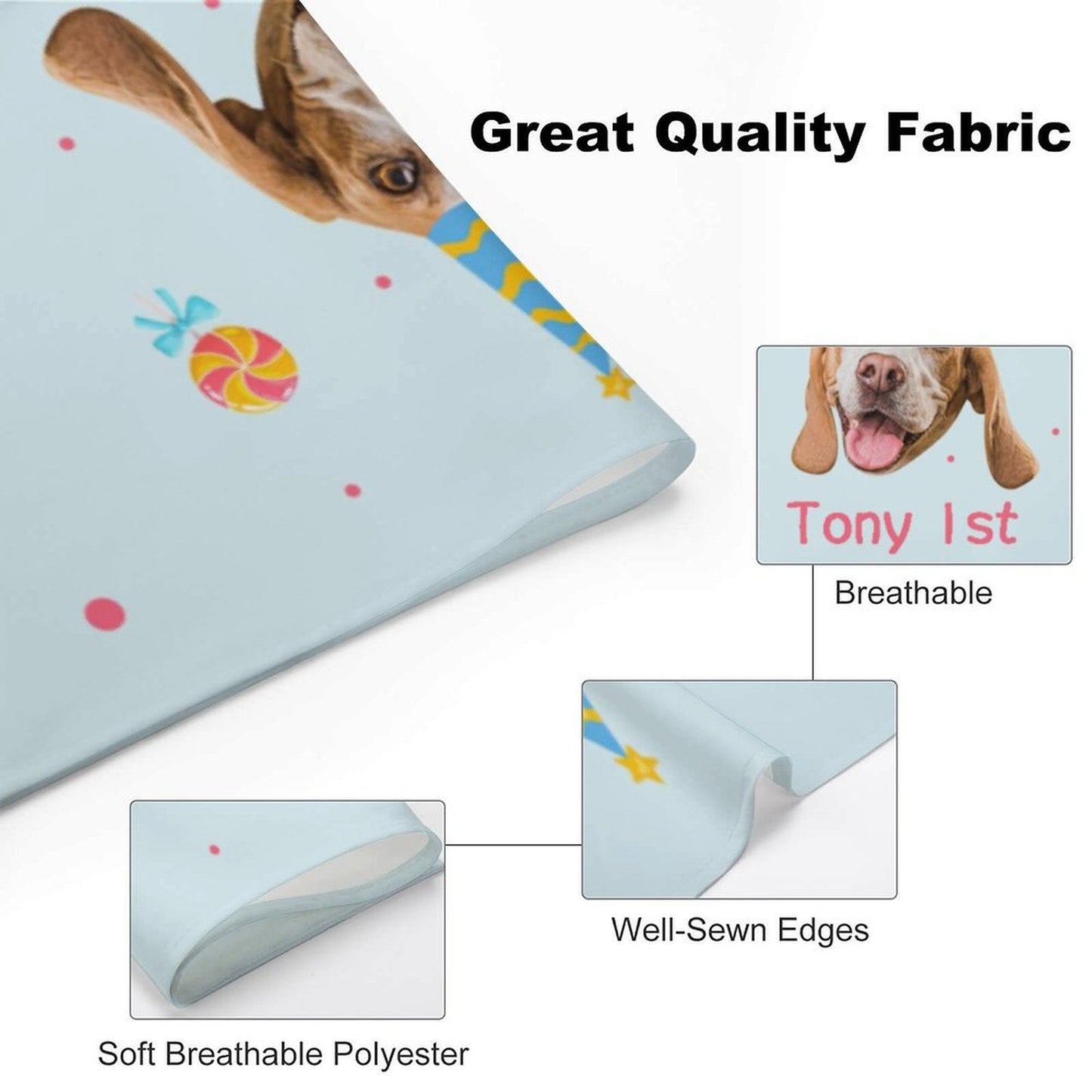 Custom Face and Name Pet Shirt and Scarf Birthday Pet Costume-WEPRINTME-18