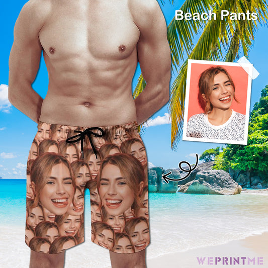 Custom Faces Seamless Face Men's Shorts Shorts-WEPRINTME-1