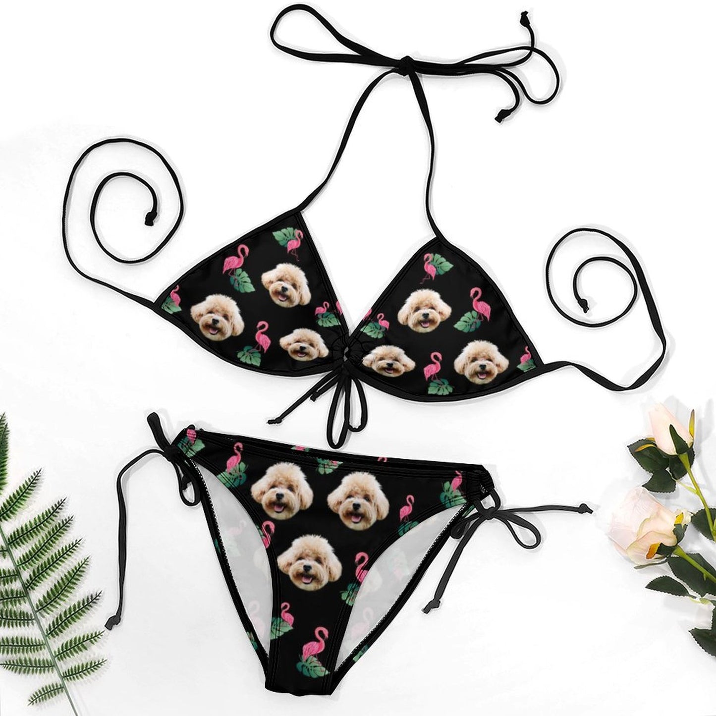 Custom Pet Face Flamingo Bikini-WEPRINTME-5