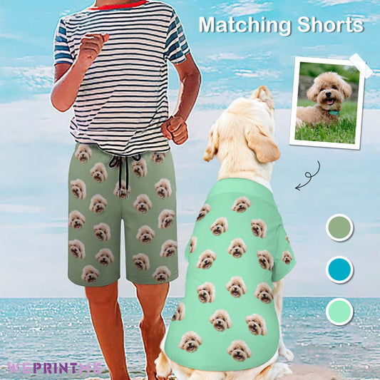 Custom Pet Face Kids Shorts Matching Pet Shirts-WEPRINTME-1