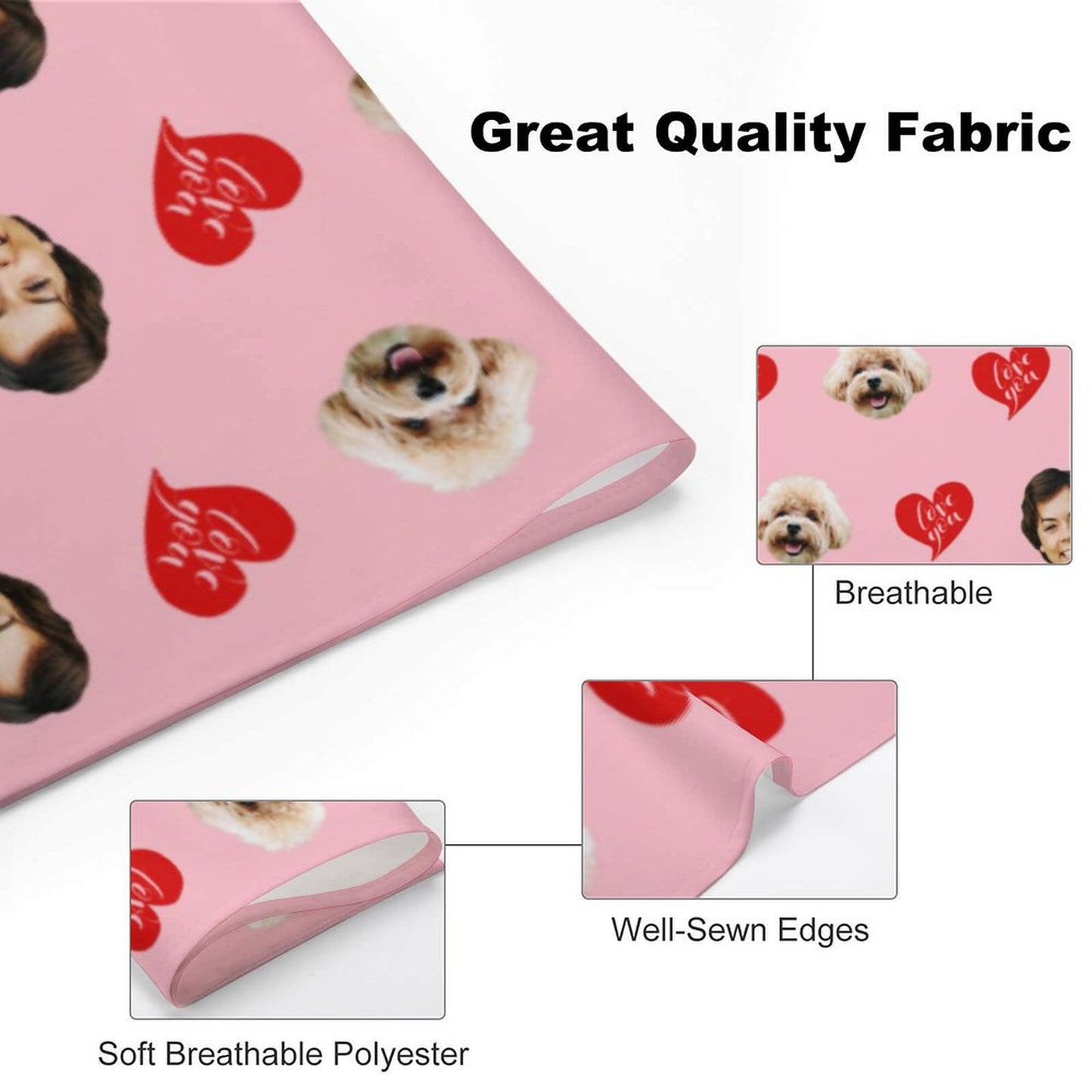 Custom Pet Face Love You Pet Scarf-WEPRINTME-8