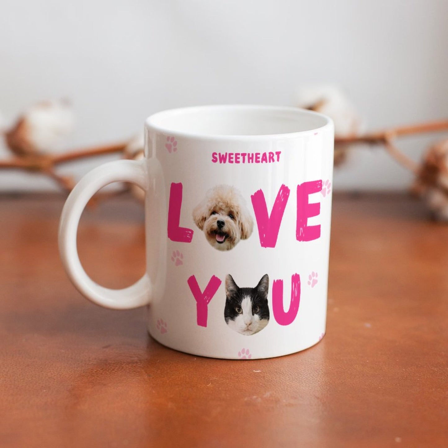 Custom Pet Face Sweetheart Mug-WEPRINTME-