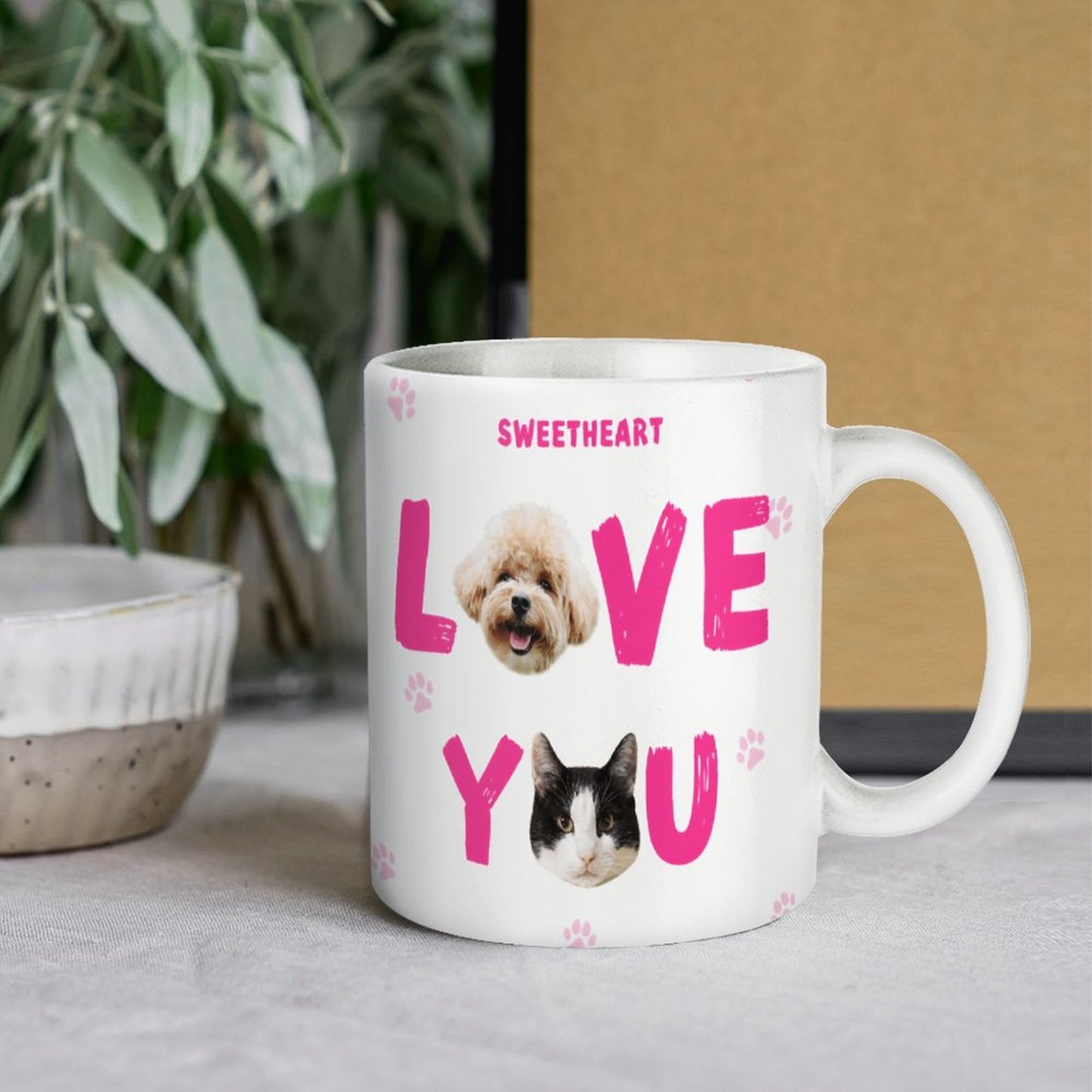 Custom Pet Face Sweetheart Mug-WEPRINTME-3
