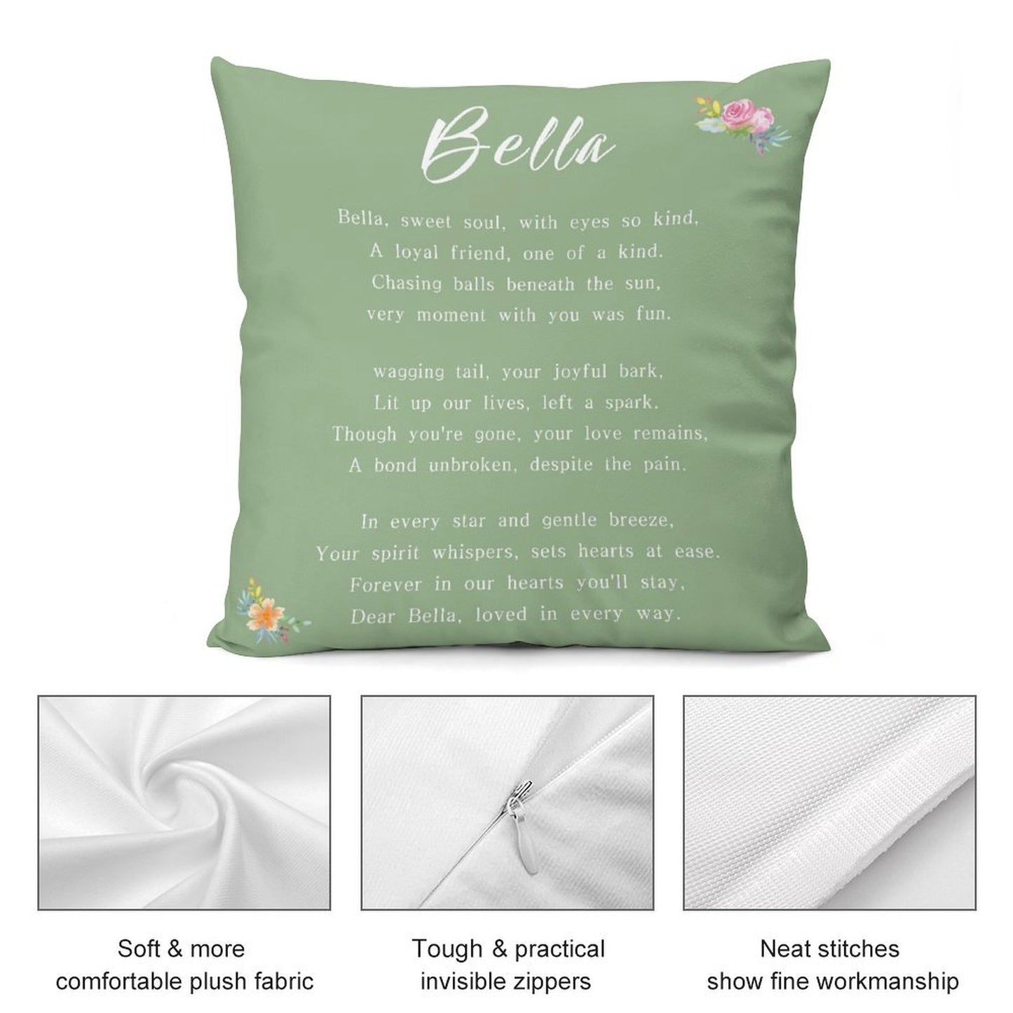 Custom Pet Photo Words to You Pillow Case-WEPRINTME-9