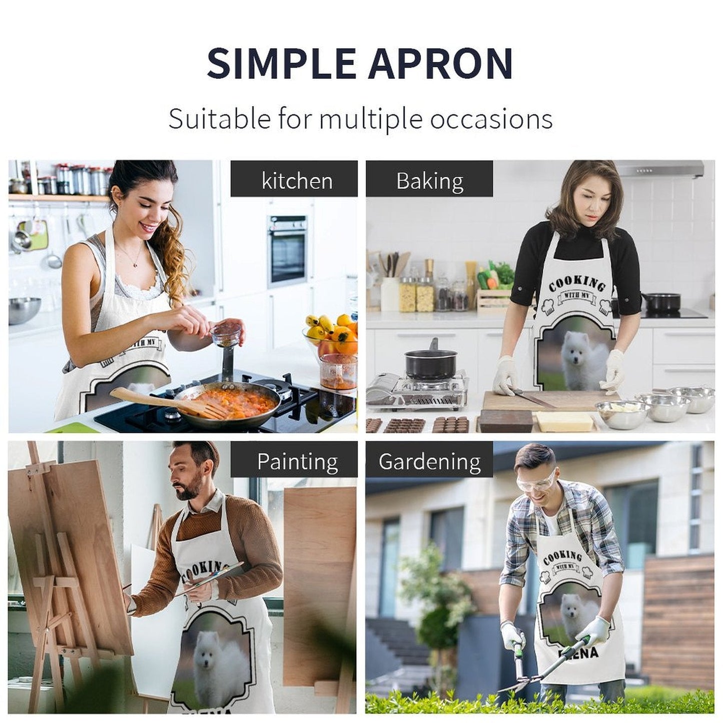WEPRINTMEApronCustom Pet Photo and Name Cooking with Pet Apron