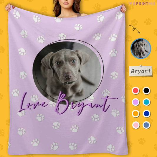 WEPRINTMEBlanketCustom Pet Photo and Name Fleece Blanket
