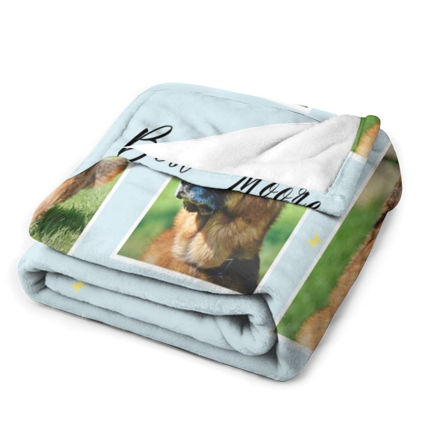 WEPRINTMEBlanketCustom Pet Photo Blue Stars Fleece Blanket