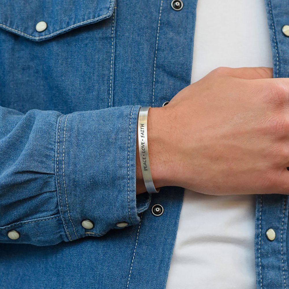 WEPRINTMEBraceletCustom Text Cuff Bracelet