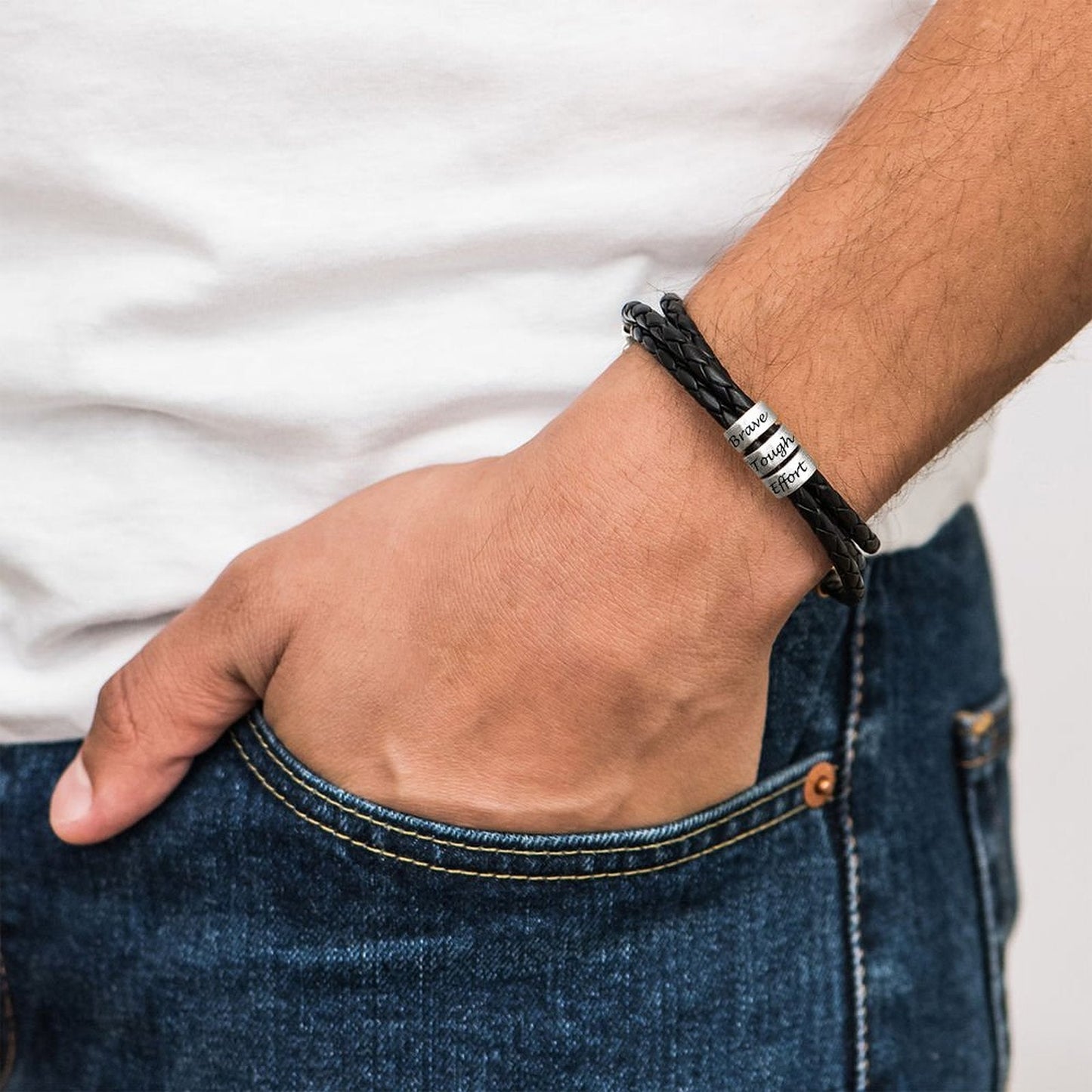 WEPRINTMEBraceletsCustom Name Leather Bracelet