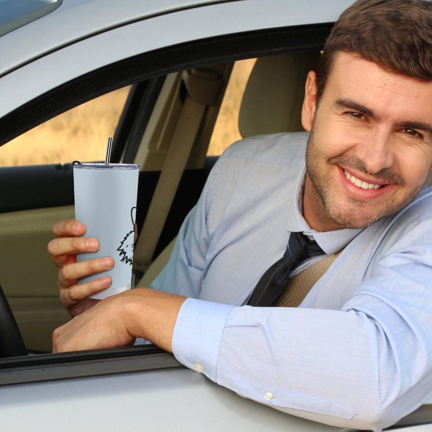 WEPRINTMECup&MugCustom Pet Face and Name Handdraw Face Travel Mug