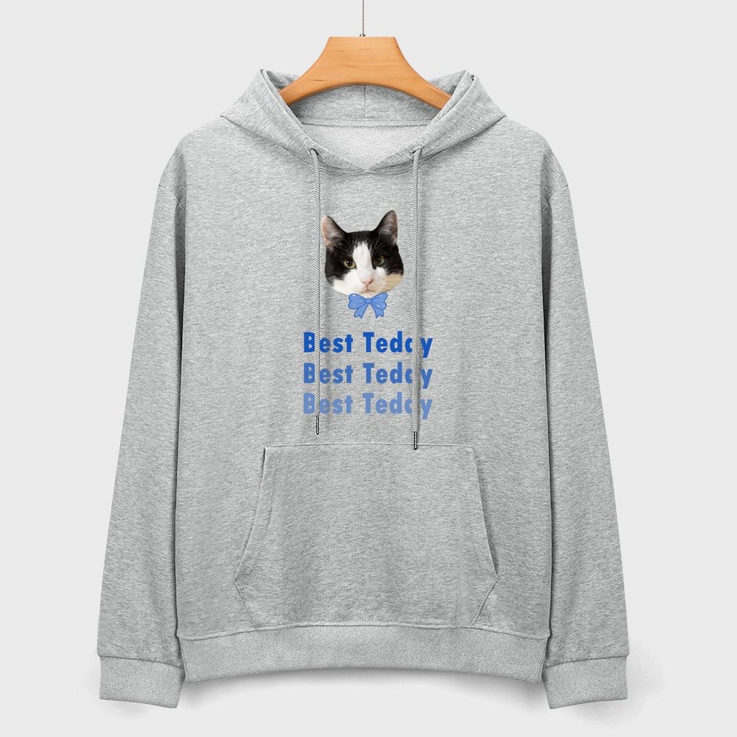 WEPRINTMEHoodieCustom Pet Face and Name Bow Tie Unisex Cotton Hoodie