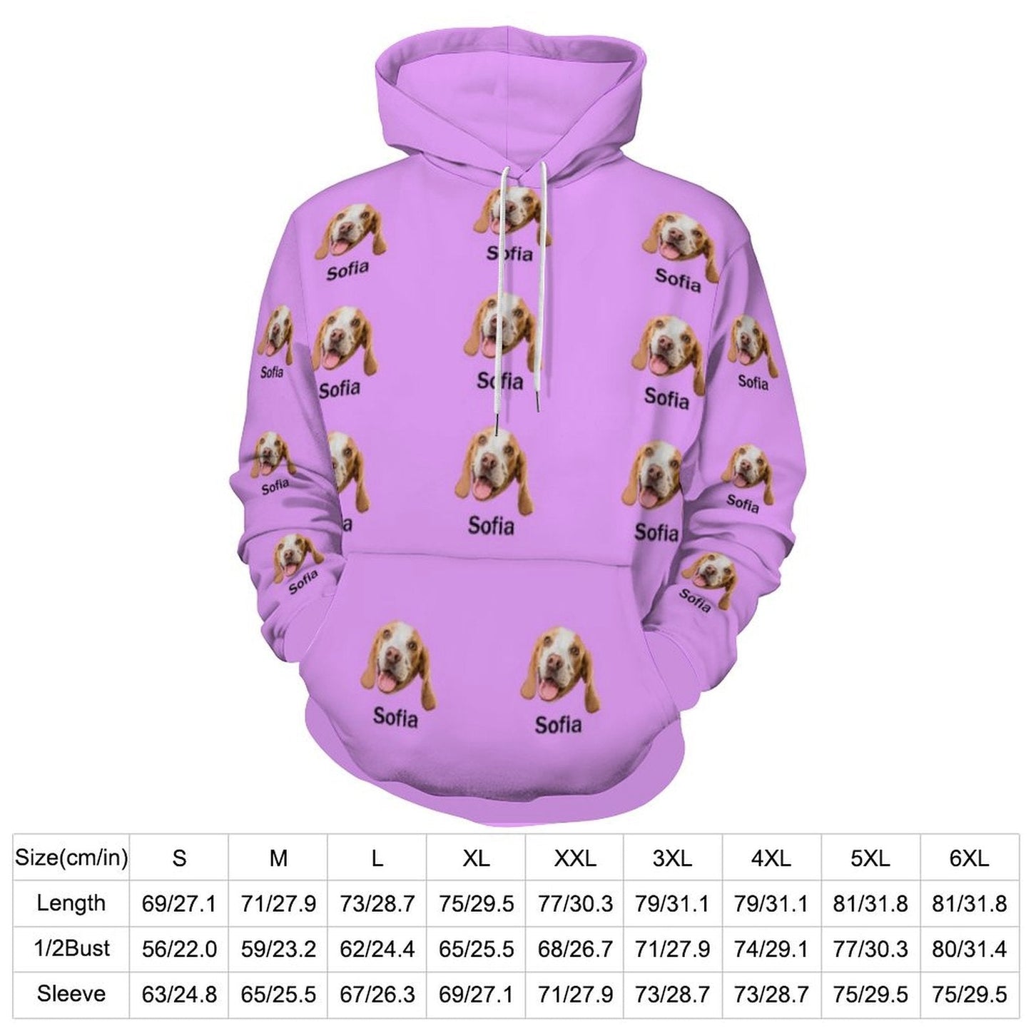 WEPRINTMEHoodieCustom Pet Face and Name Unisex Hoodie