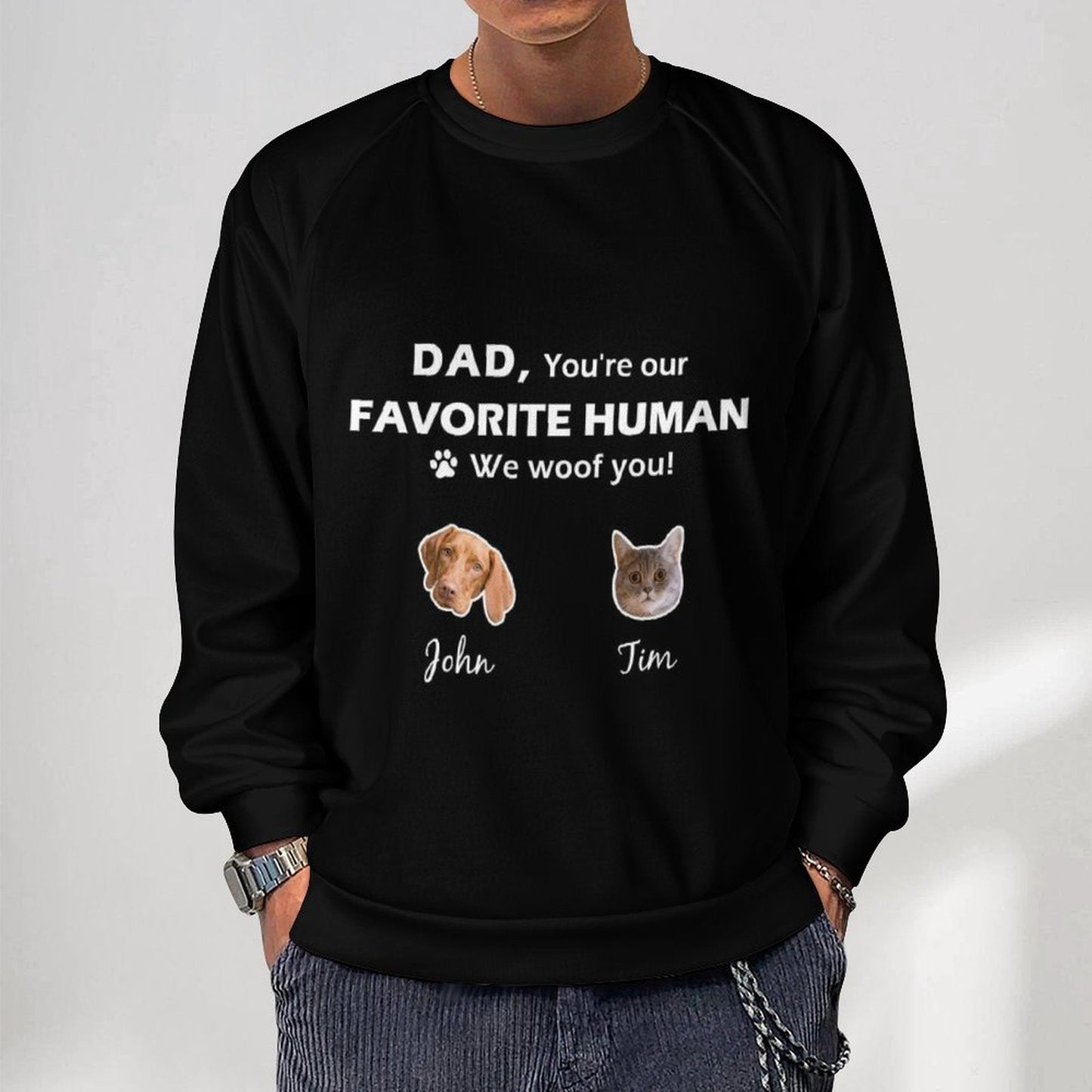 WEPRINTMEMen's SweatshirtCustom Pet We Woof You Men's Sweatshirt