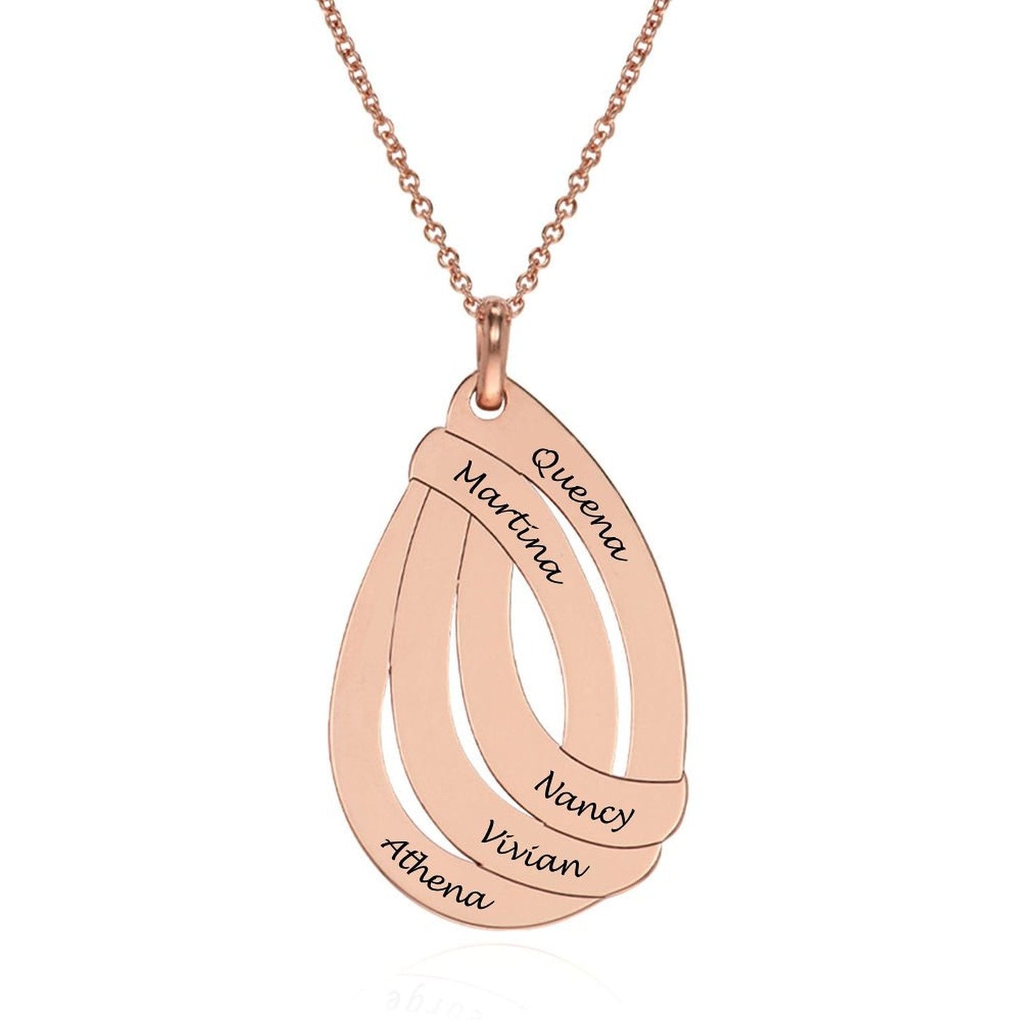 WEPRINTMENecklaceCustom Five Texts Water Drop Necklace