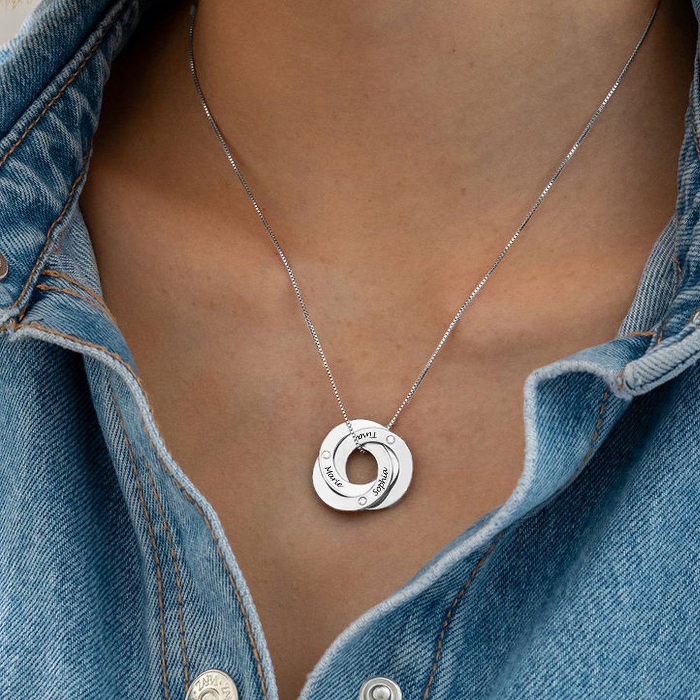 WEPRINTMENecklaceCustom Name Multi Piece Ring Necklace