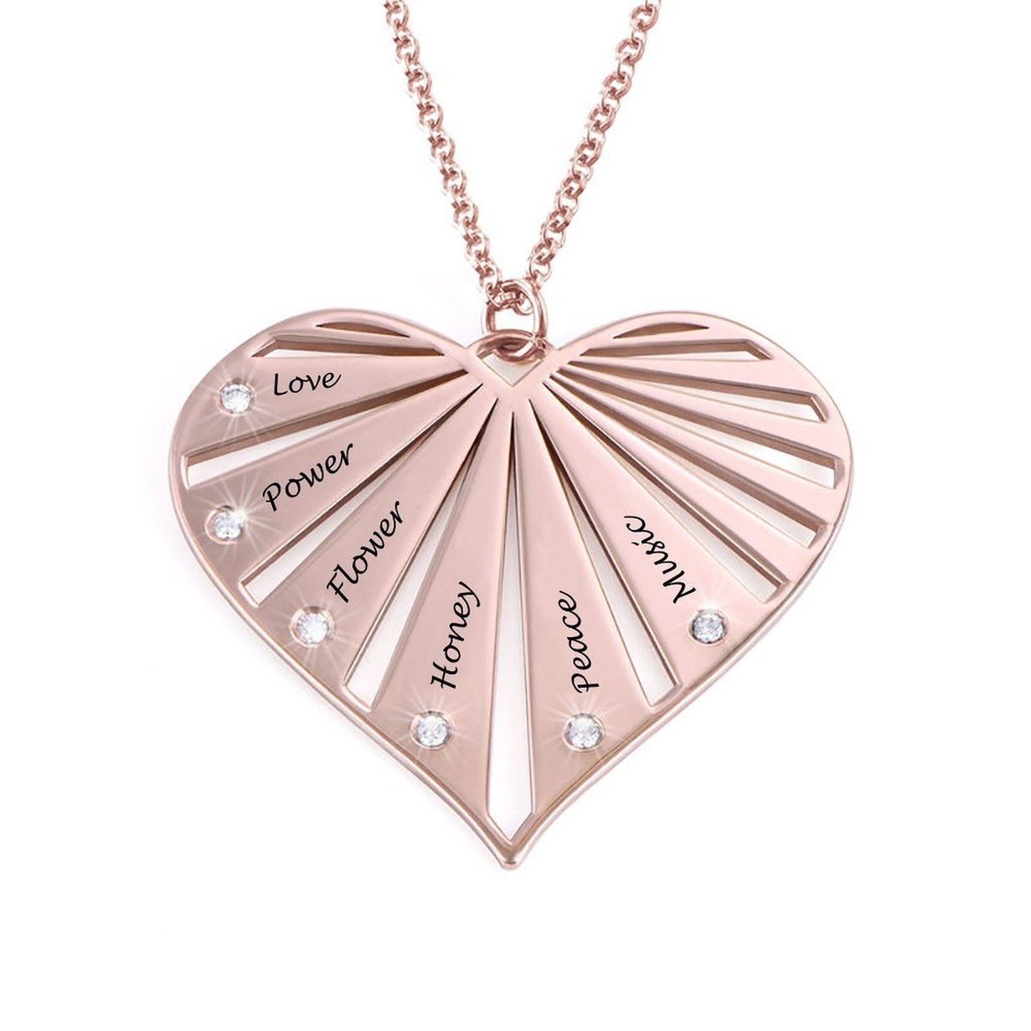WEPRINTMENecklaceCustom Six Texts Heart - shaped Necklace