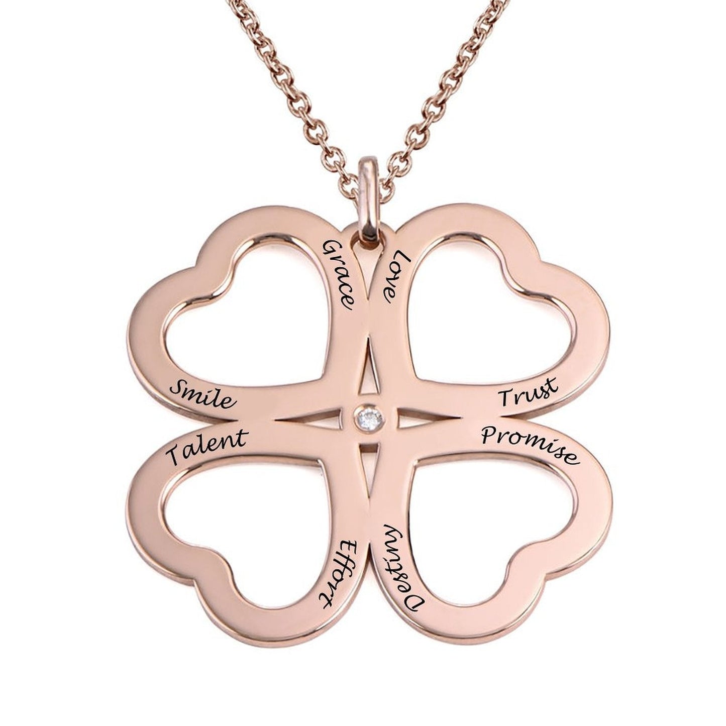 WEPRINTMENecklaceCustom Text Clover Necklace