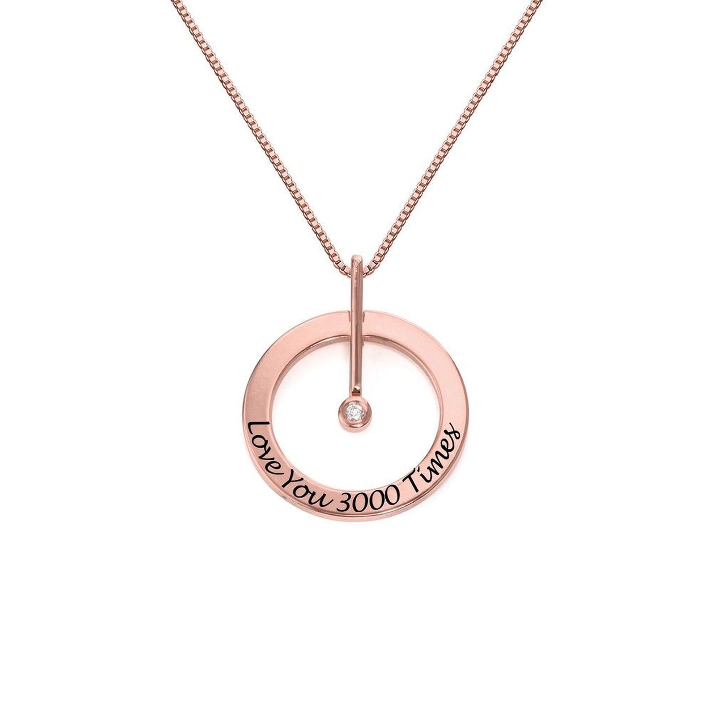WEPRINTMENecklaceCustom Text Diamond Set Single Ring Necklace