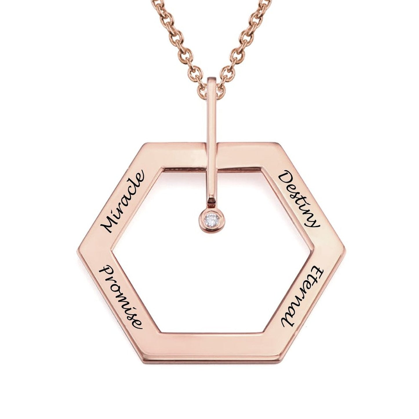 WEPRINTMENecklaceCustom Text Hexagonal Necklace