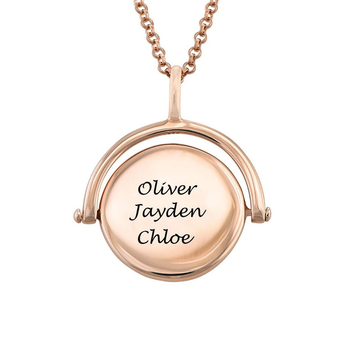 WEPRINTMENecklaceCustom Text Rotary Carving Necklace