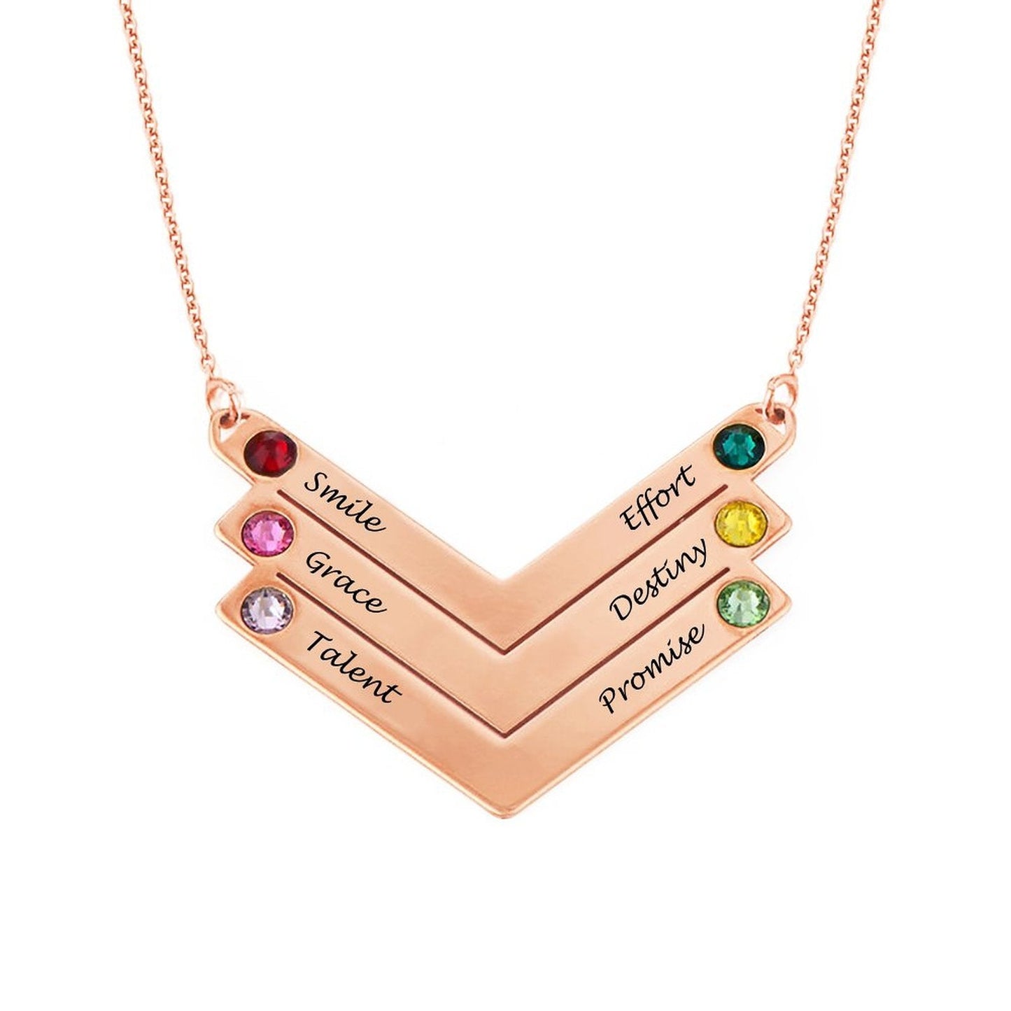 WEPRINTMENecklaceCustom Texts Three V Necklace