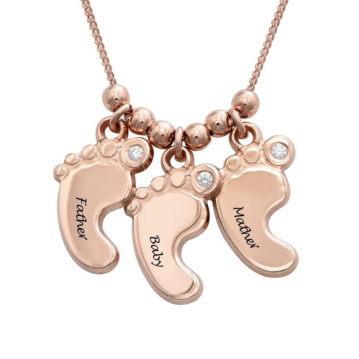 WEPRINTMENecklaceCustom Three Text Foot Necklace