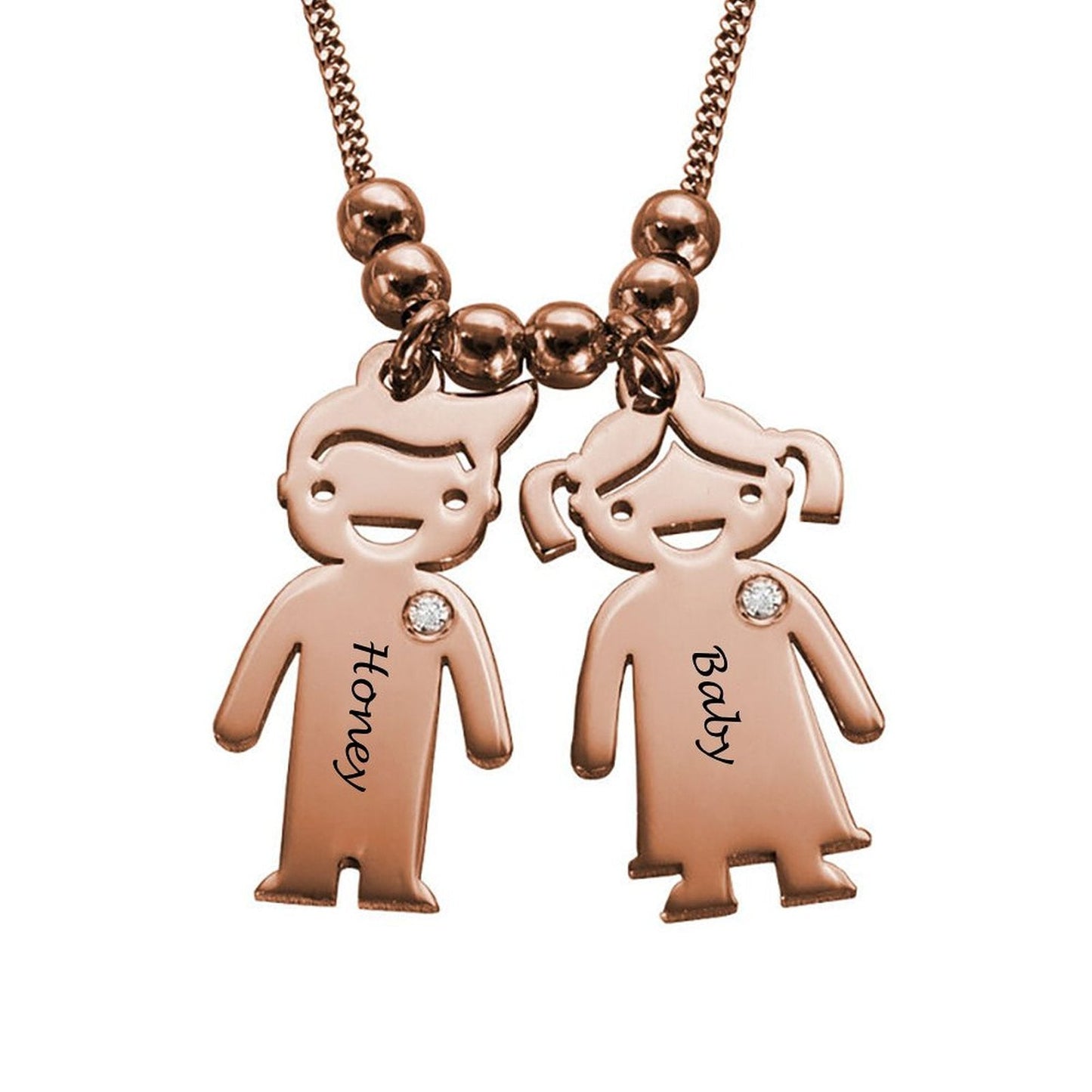 WEPRINTMENecklaceCustom Two Names Doll Necklace