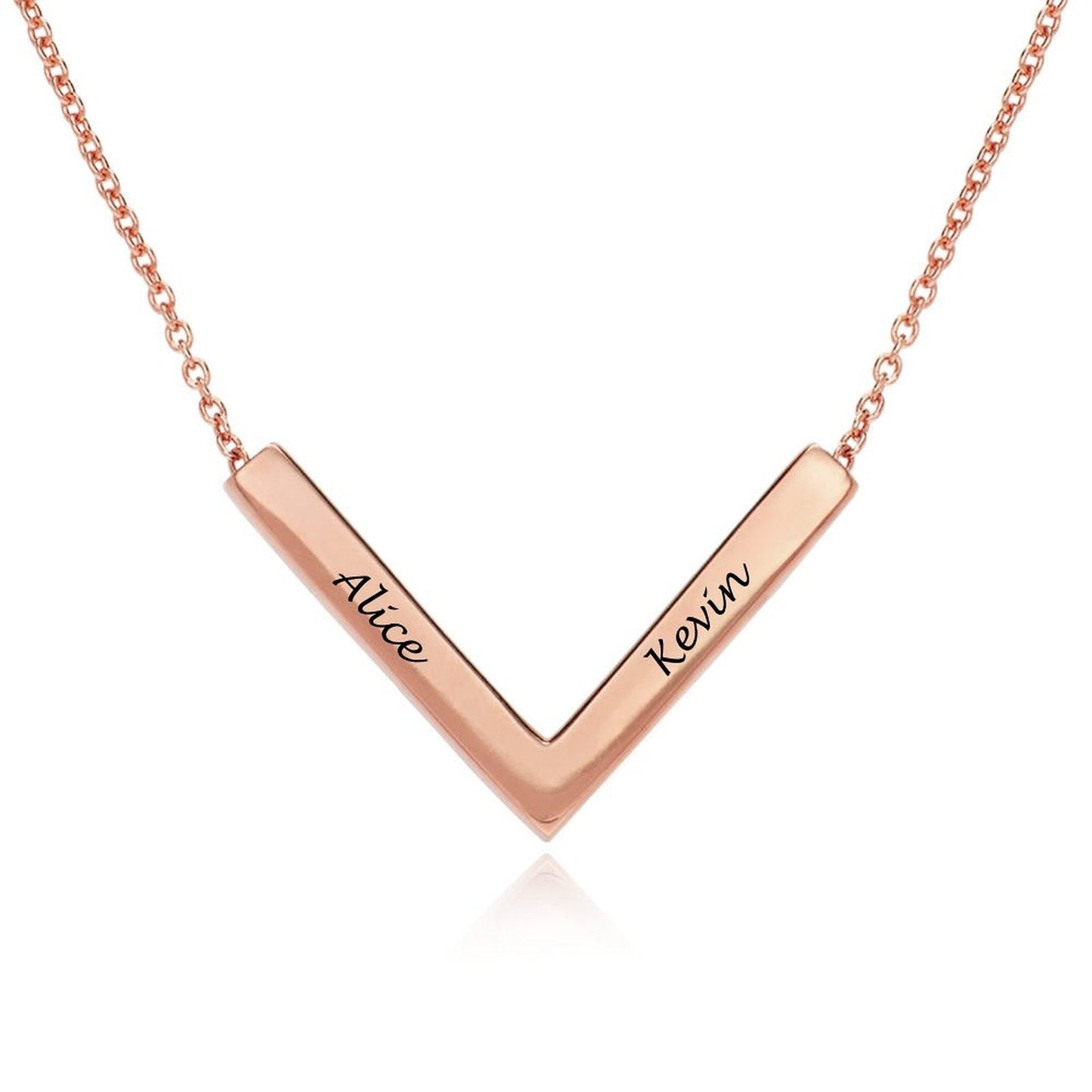 WEPRINTMENecklaceCustom Two Names V - shaped Necklace