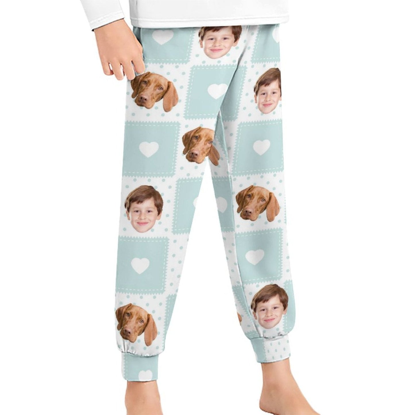 WEPRINTMEPajama PantsCustom Pet Kids Pants Heart Block Pajama Pants
