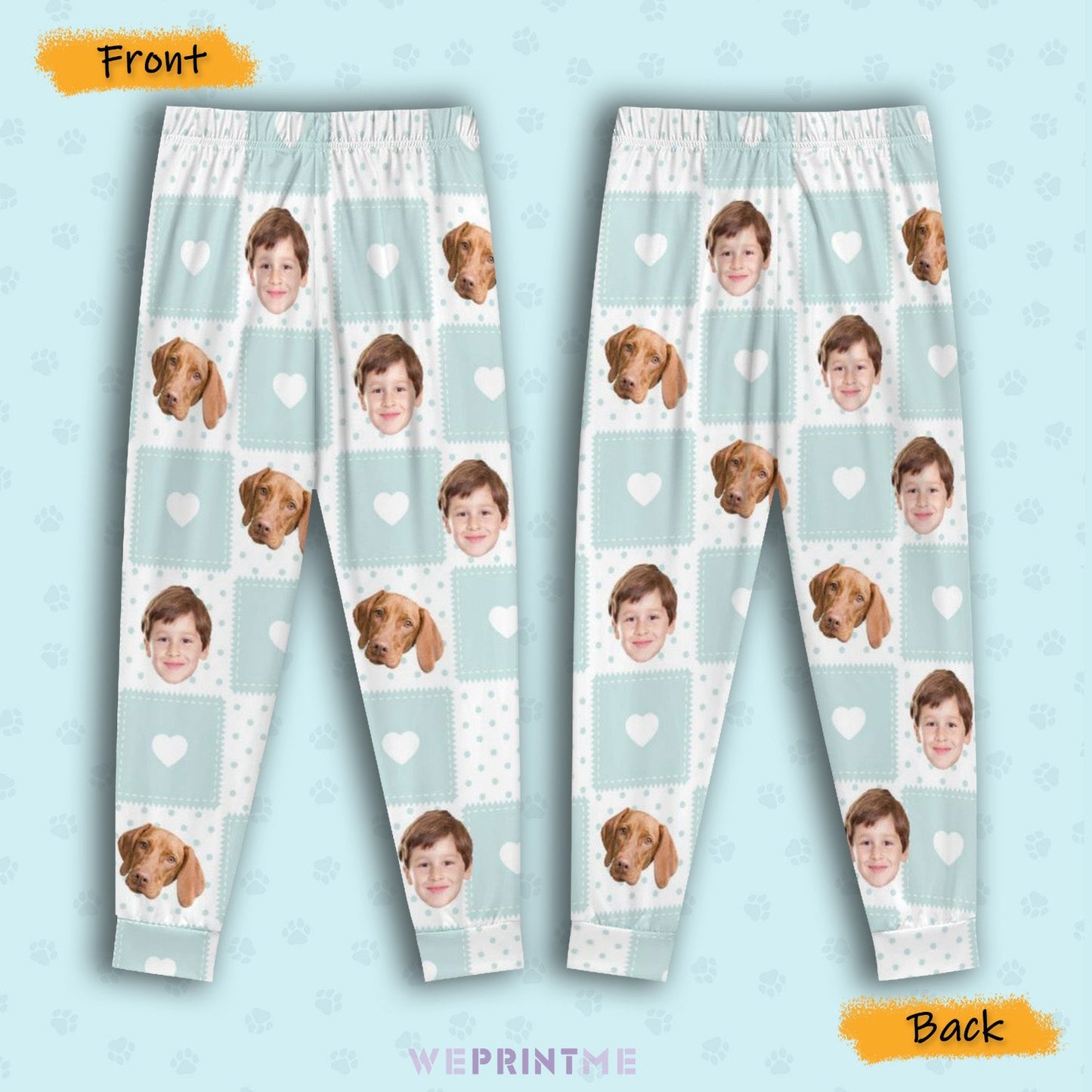 WEPRINTMEPajama PantsCustom Pet Kids Pants Heart Block Pajama Pants