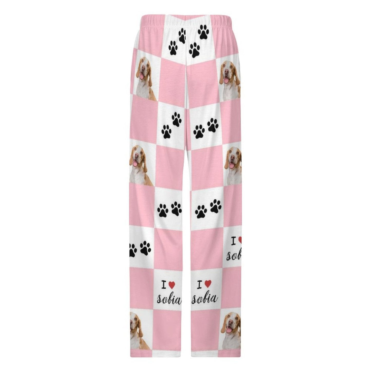 WEPRINTMEPajama PantsPersonalized Pet Pants Plaid and Paws Pajama Pants
