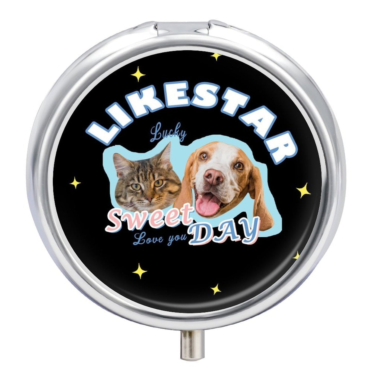 WEPRINTMEPill BoxCustom Pet Face Like Star Round Pill Box