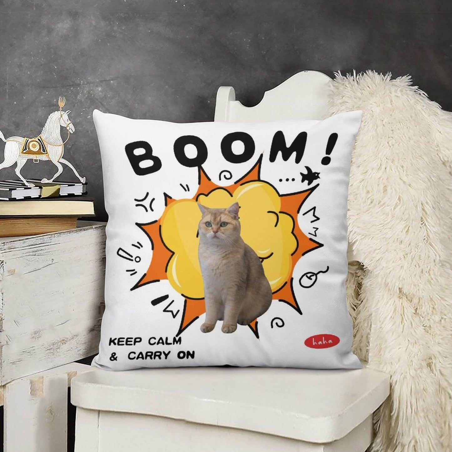 WEPRINTMEPillowCustom Pet Boom and Keep Calm Pillow Case
