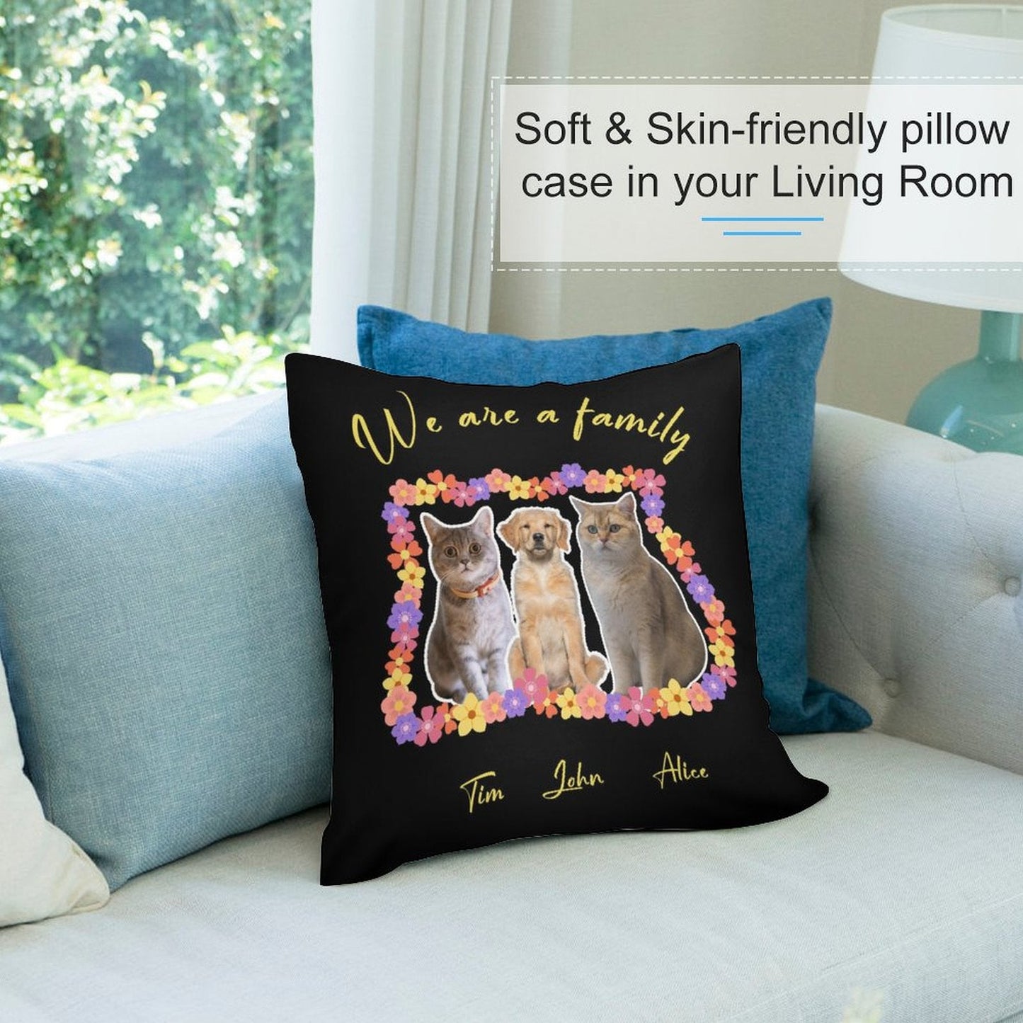 WEPRINTMEPillowCustom Pet We Are Family Pillow Case