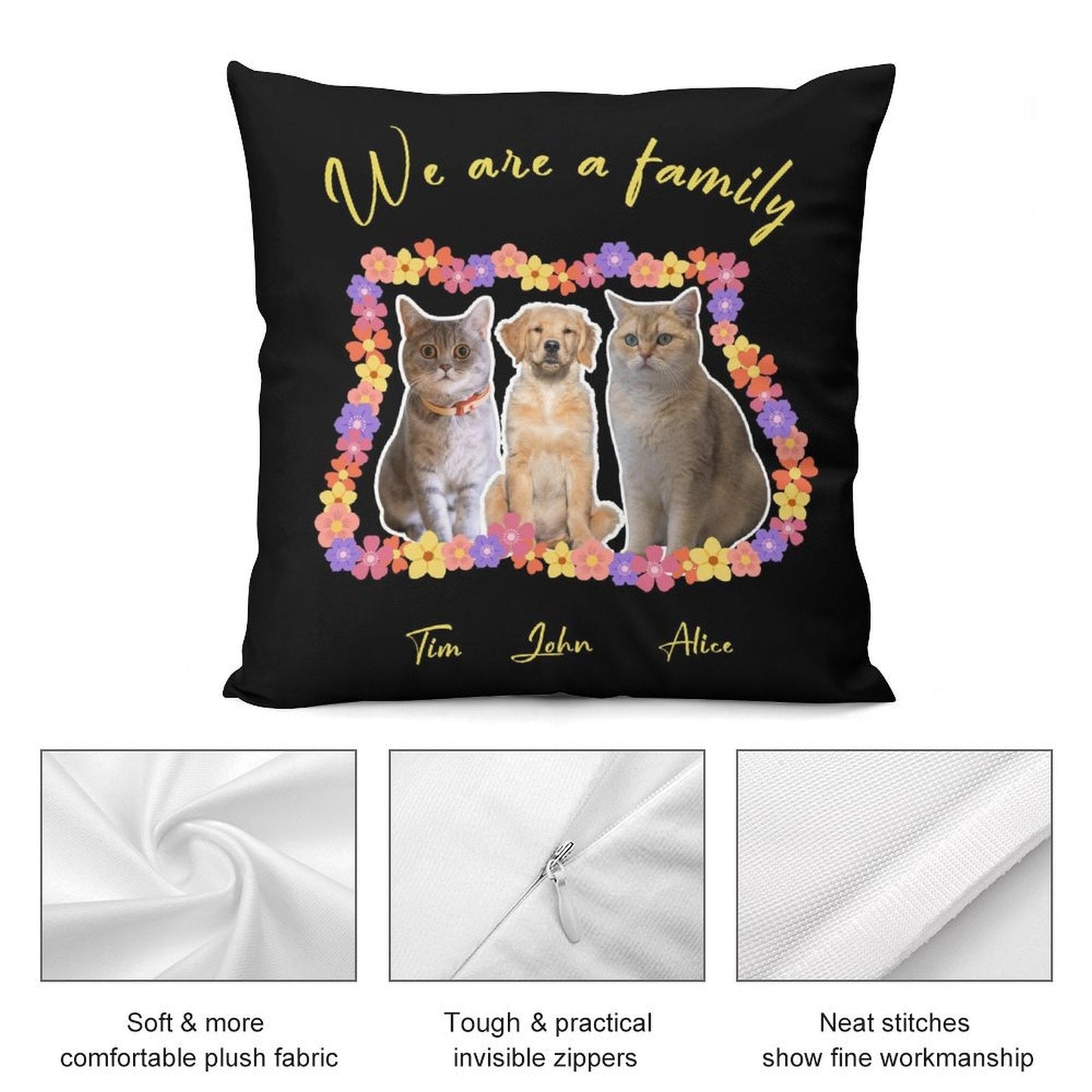 WEPRINTMEPillowCustom Pet We Are Family Pillow Case