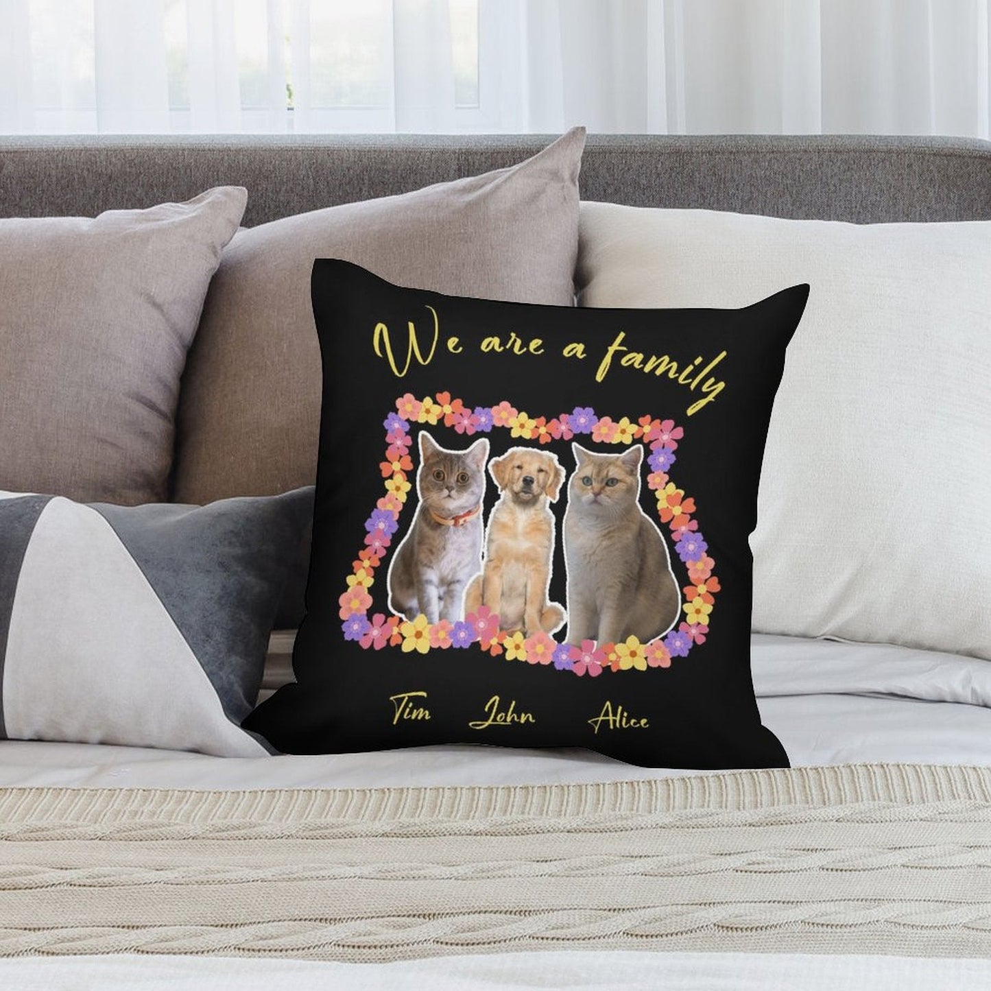 WEPRINTMEPillowCustom Pet We Are Family Pillow Case