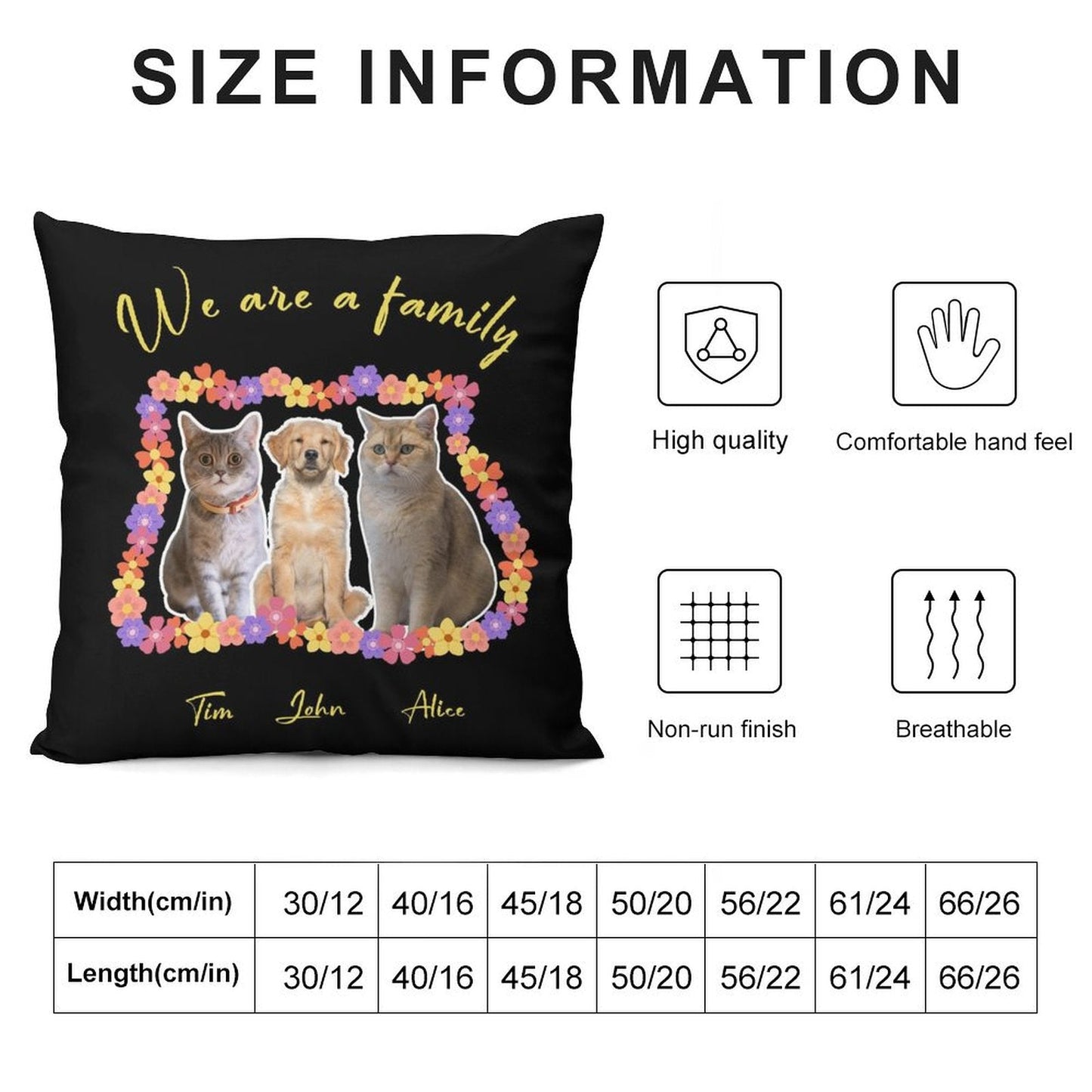 WEPRINTMEPillowCustom Pet We Are Family Pillow Case