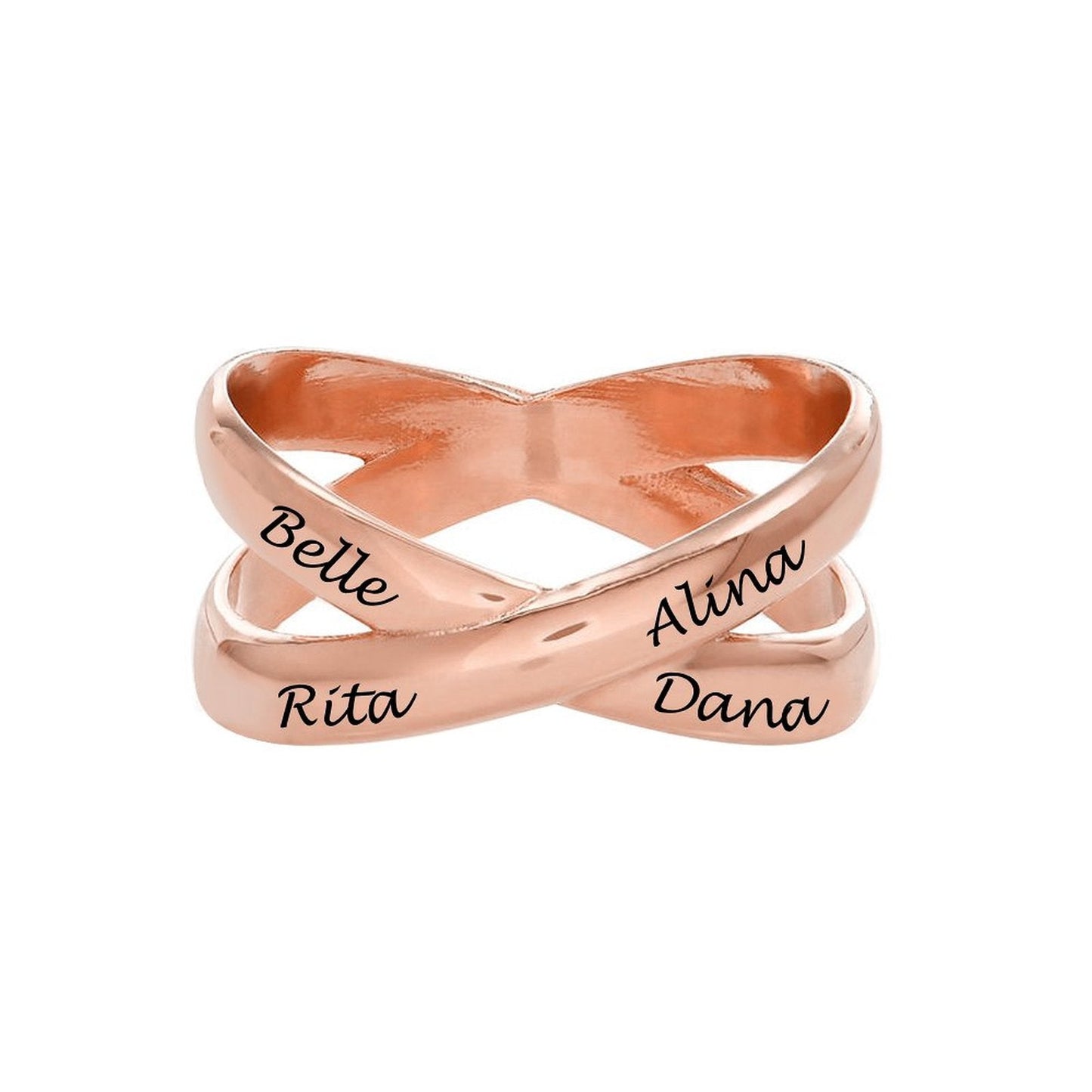 WEPRINTMERingCustom Four Text Cross Ring