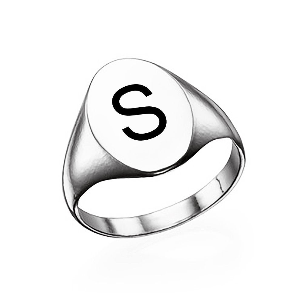 WEPRINTMERingCustom Letter Oval Seal Ring