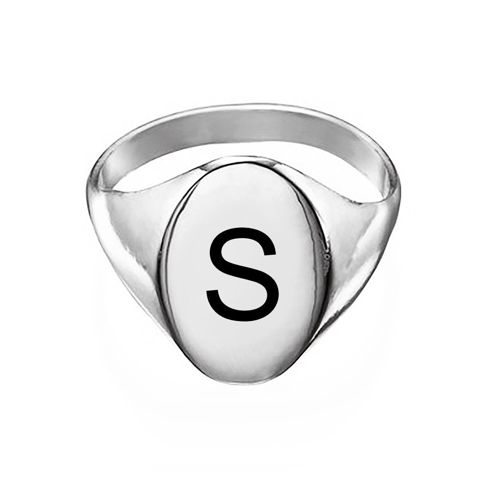 WEPRINTMERingCustom Letter Oval Seal Ring
